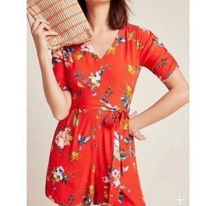 Yumi Kim Floral Romper Symphony Red XL NWT